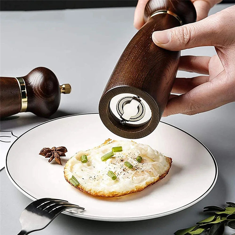 Tejesa Wooden Pepper Mills Salt and Pepper Grinder 5/8 Inch Spice Pepper Grinder with Adjustable Ceramic Handheld Herb Seasoning Mills