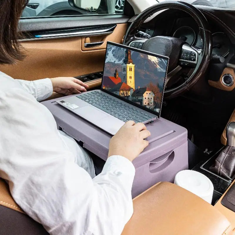 Foldable Lap Desk Bed Table Tray Folding Car Lap Desk Multi-function Portable Car Seat Table Tray Food Trays for Eating on Couch