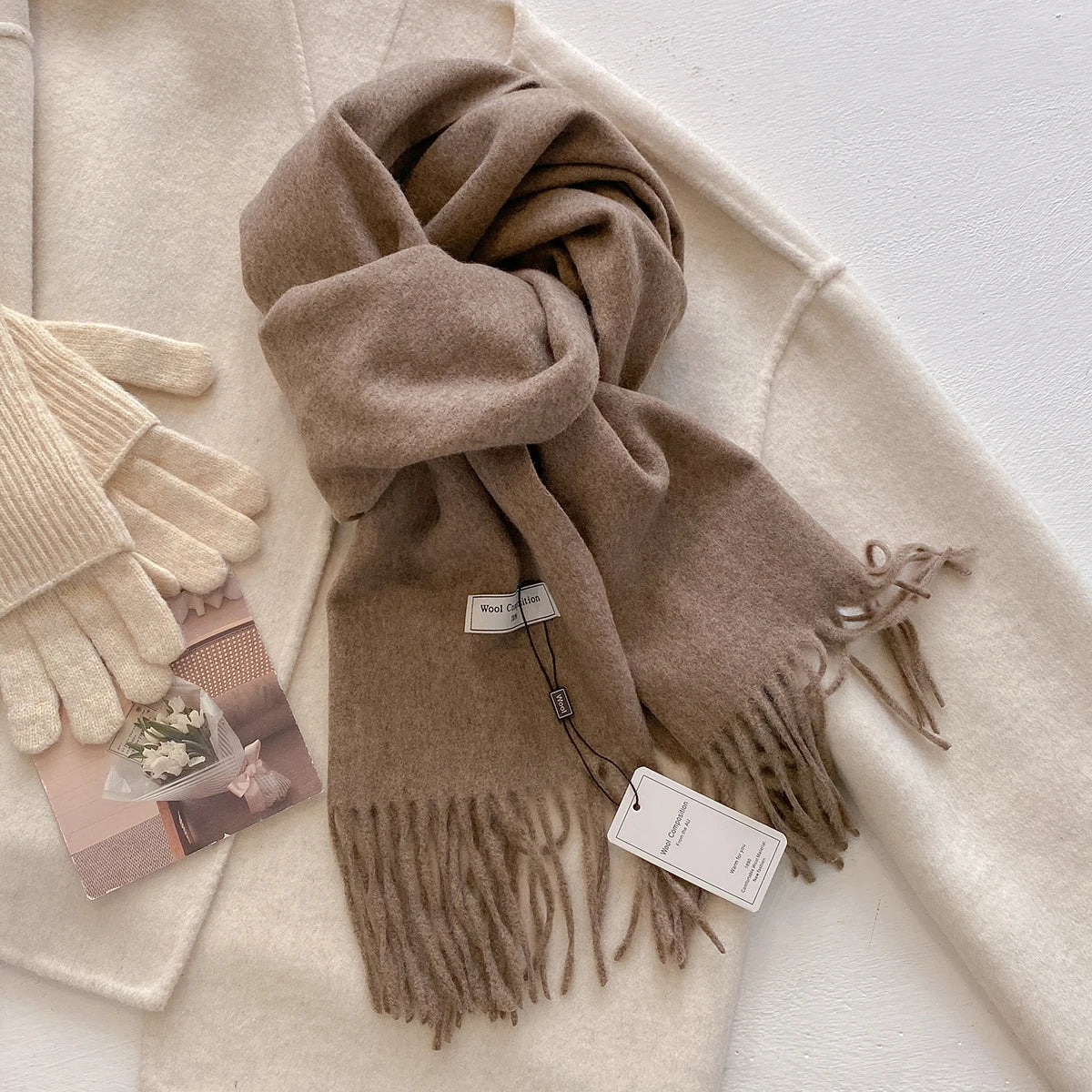 New 26 Color Winter Scarf For Women Long Warm Cashmere Scarves Hijab Solid Lady Shawl Wrap Female Pashmina Bandana Head Scarfs