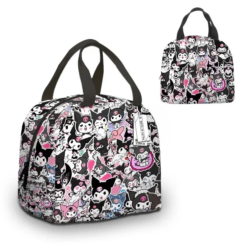 MINISO Cartoon Insulated Cinnamon Dog Kuromi Portable Lunch Bag Lunch Box Bag Student Office Workers Bring Meal Storage Bag