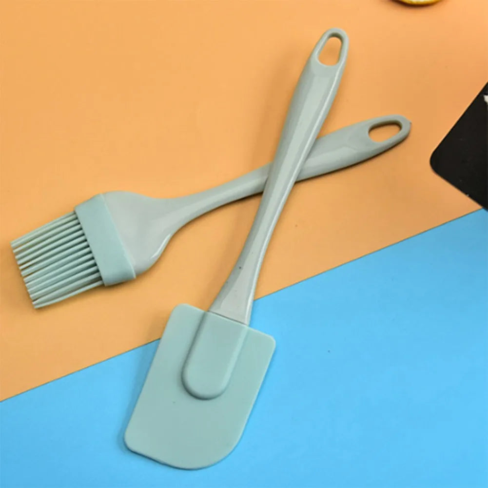 Hemasa 3Pcs Cream Scraper DIY Bread Cake Butter Spatula Mixer Oil Brush Kitchen Baking Tool Silicone Spatula Non-stick