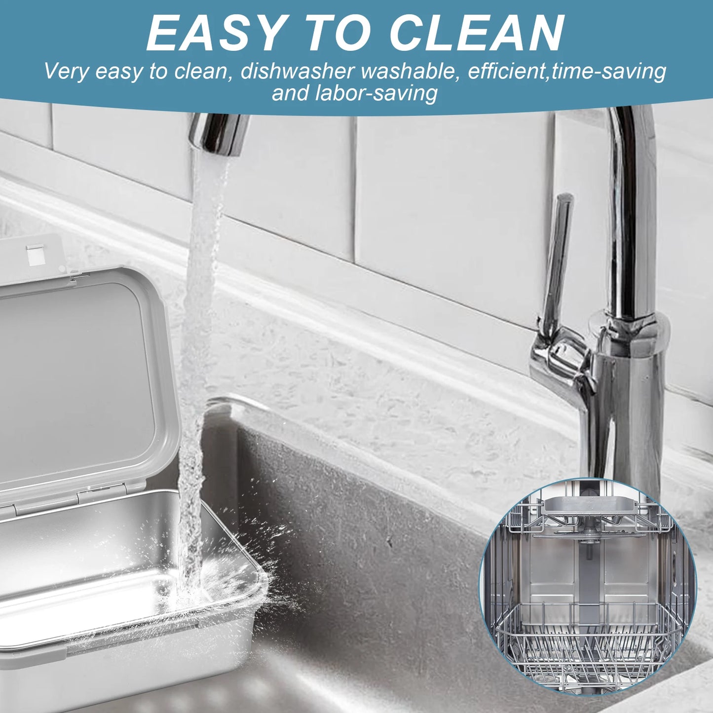 1000ml Lunch Box Stainless Steel Bento Boxes with Fork Spoon Leakproof Meal Food Container for Picnic Office School Traveling