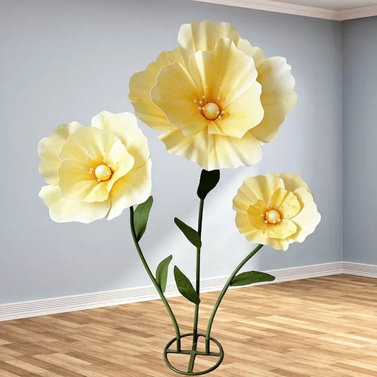 Wedding Decoration Foam Flower Giant Poppy Artificial Flowers Wedding Background Wall Stage Layout Road Guide Flowers Home Decor