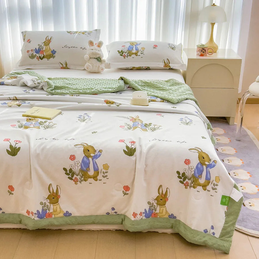 KDJEIKZ Summer Thin Comforter Ultra-Soft Air Conditioned Four Seasons 3D Beanie Comforter/Duvet/Blanket Bed 150 Single comforter