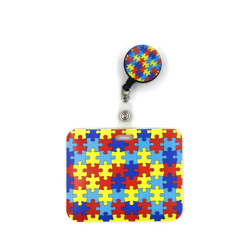 Autism Pattern Anime Lanyard Badge Holder ID Card Lanyards Mobile Phone Rope Key Lanyard Neck Straps Keychain Key Ring