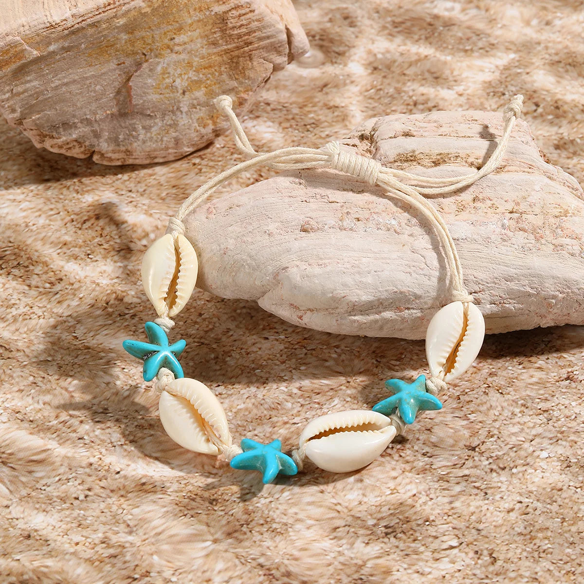 Hemasa Handmade Bohemian Shell Beads Bracelets For Women Men Sea Star Turtle Conch Woven Rope Bracelet Friendship Beach Jewelry