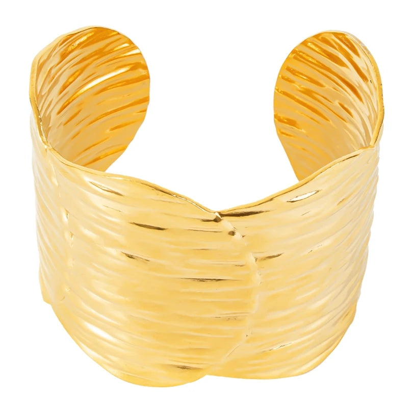 Stainless Steel Wide Foliage Bangle Bracelet For Women Men Vintage Hollow Wide Bracelet Women Aesthetic Jewelry Christmas Gift