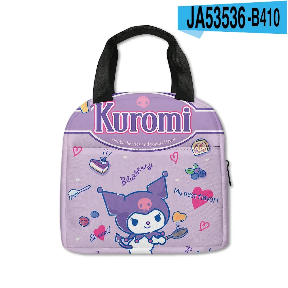 MINISO Cartoon Insulated Cinnamon Dog Kuromi Portable Lunch Bag Lunch Box Bag Student Office Workers Bring Meal Storage Bag