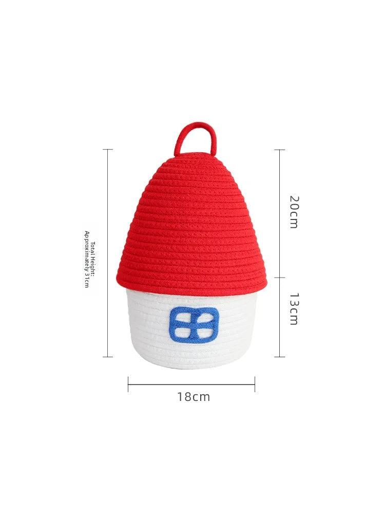 Tejesa Dopne Cotton Tead Woven Storage Basket Cute Living Room Sna Miscellaneous Goods Storage Box Bedroom Cosmetic Organizer...