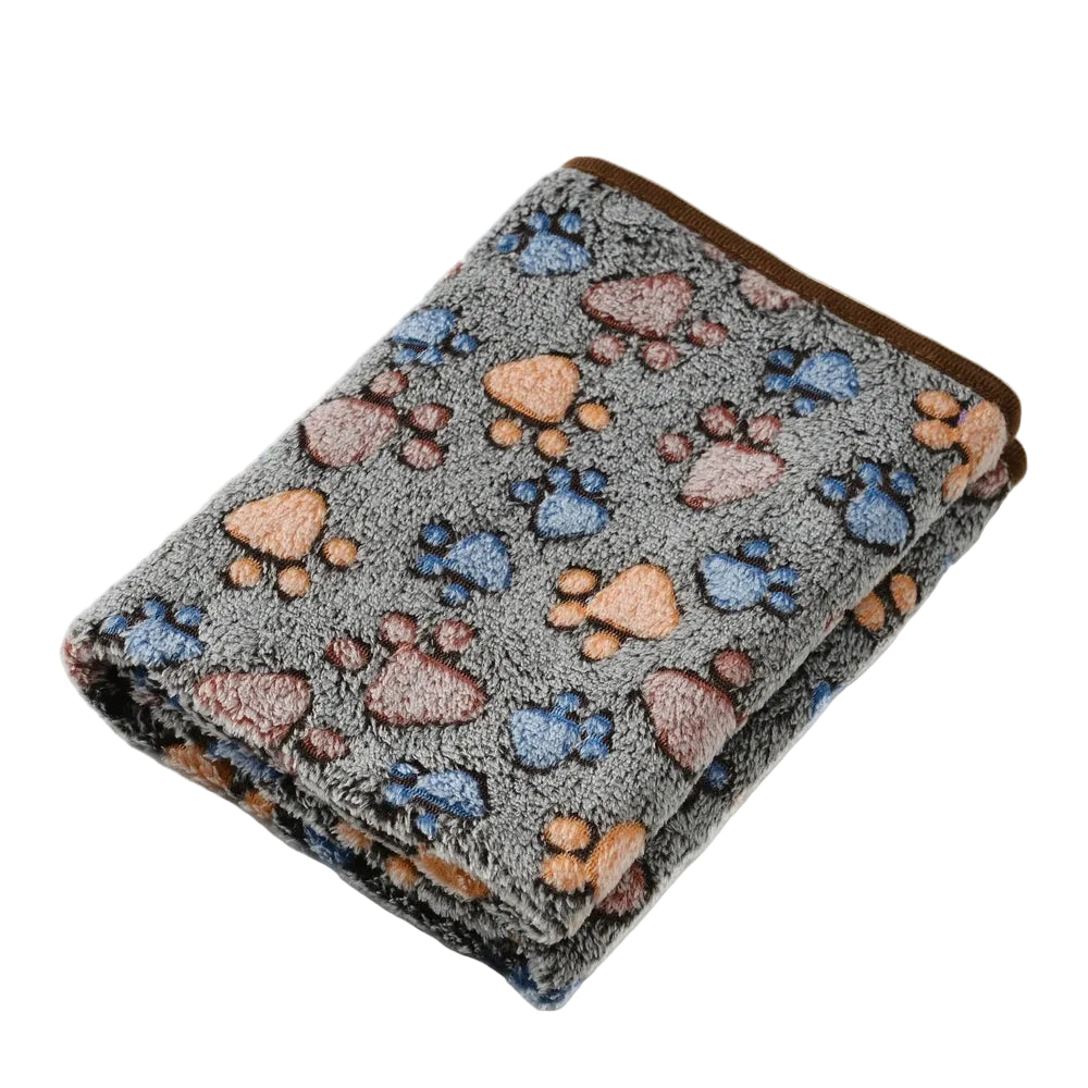 Tejesa Warm Pet Cat Blanket Autumn Winter Cozy Thicken Fleece Kitten Footprint Bed Mat for Small Medium Big Cats Dog Chihuahua Supplies