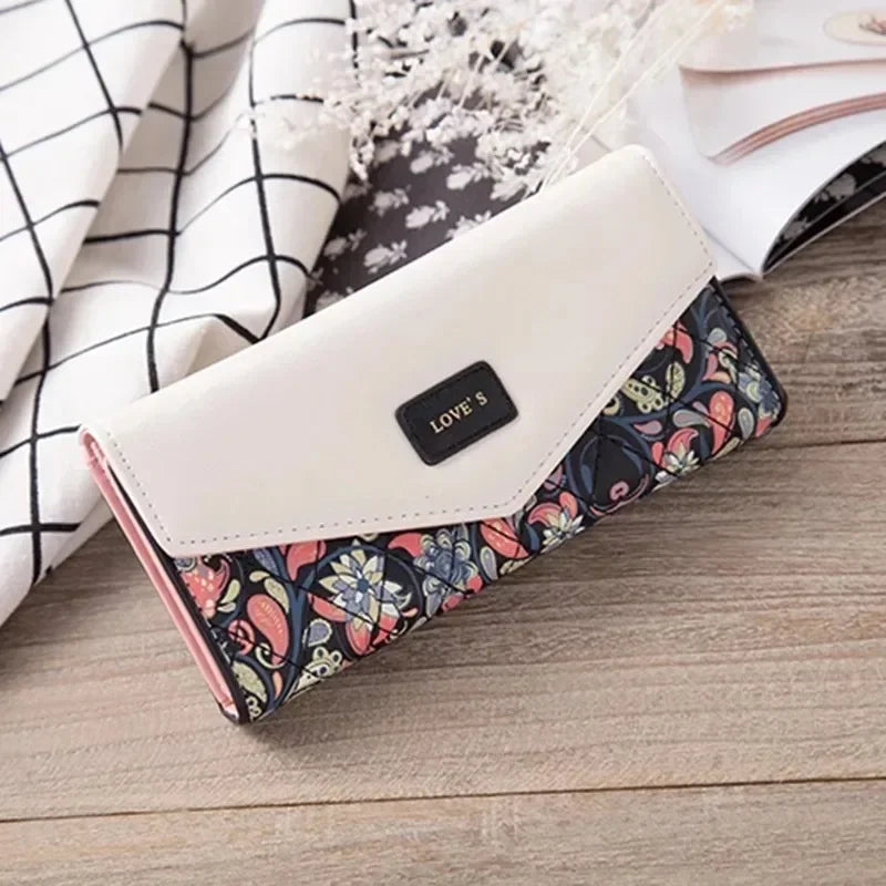 Tejesa   Womens Ladies Envelope Pu Leather Card Button Clutch Purse Long Wallets Money Bag