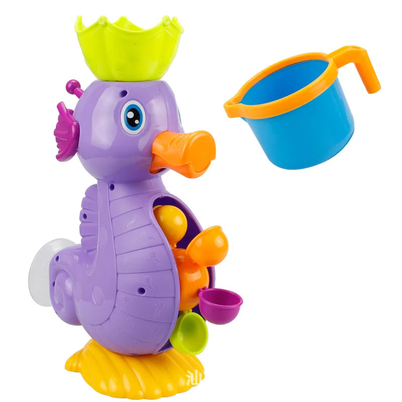 Kids Shower Bath Toys Cute Yellow Duck Waterwheel Toys Baby Faucet Bathing Water Spraying Tool Wheel Type Dabbling Toy