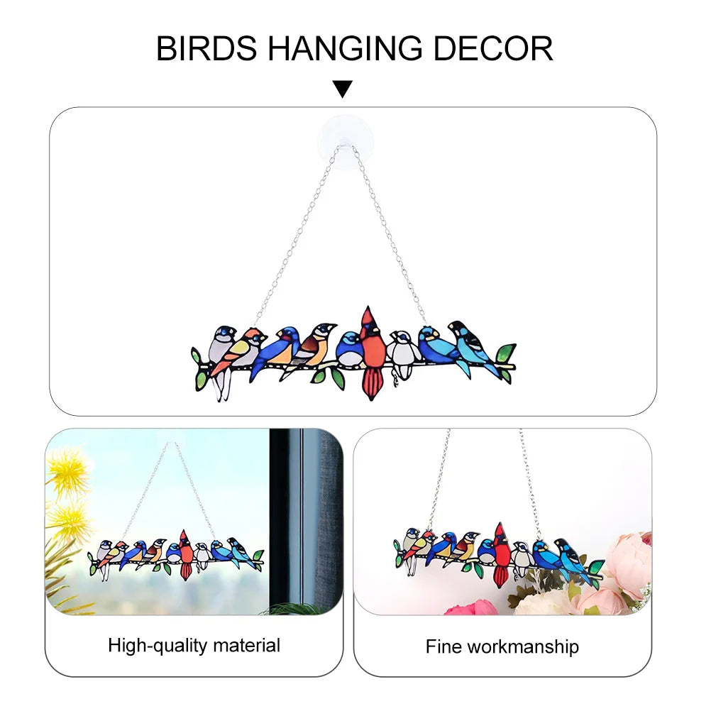 Stained Glass Window Hangings Cut Bird Sun Catcher Bird Window Suncatcher for Cinco De Mayo Fiesta Tropical Summer Hawaii Luau