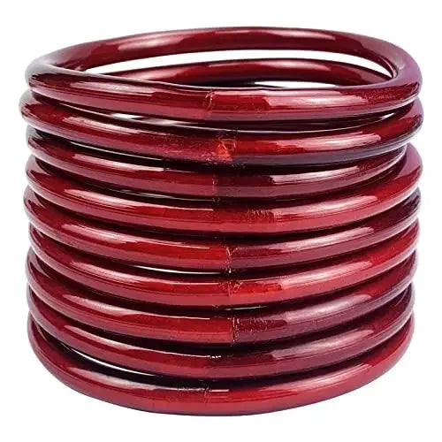 9Pcs/set Luxury Glitter Lightweight Jelly Bangles Bracelet for Women Fashion Silicone Charm Bracelet Temple Buddhist Bangle