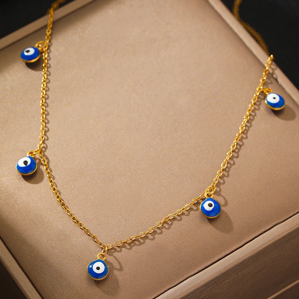 Stainless Steel Necklaces Europe And The United States Creative Devil's Eye Pendant Fashion Blue Eye Necklace For Women Jewelry