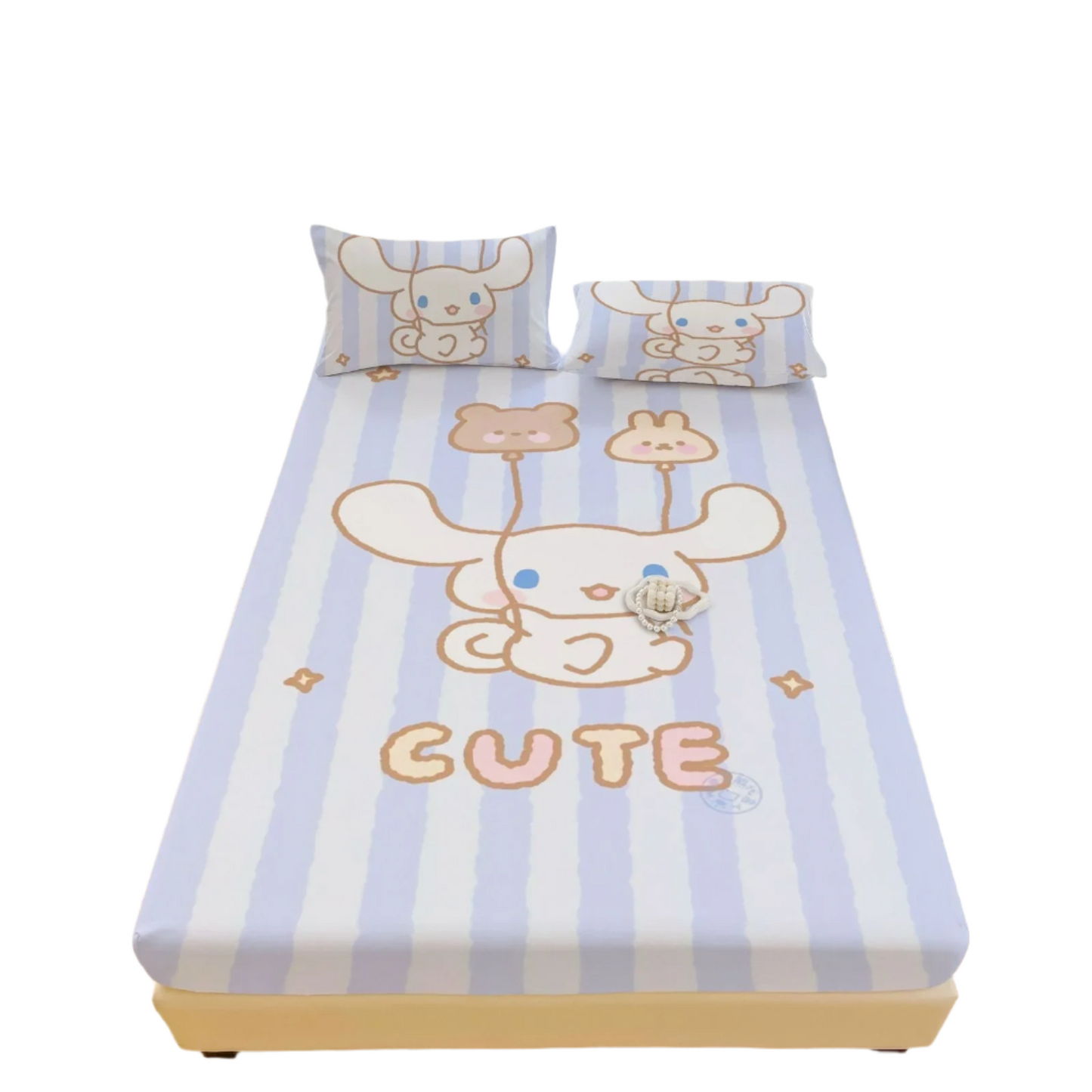 Hemasa  Bed Mattress Cover Cute Cartoon Painted Bed Linen Fitted Sheet For Kids Adult Single Double Size