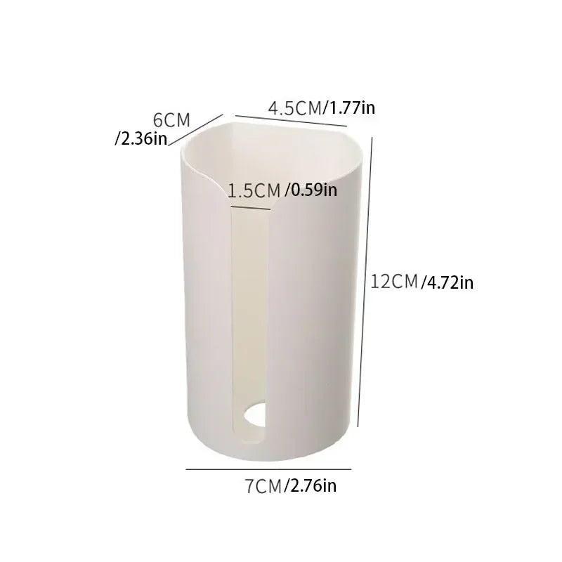 Hemasa 1pc Kitchen Garbage Bag Storage Hole-Free Holder Self-Stick Wall Mounted Home Bathroom Plastic Bag Holder