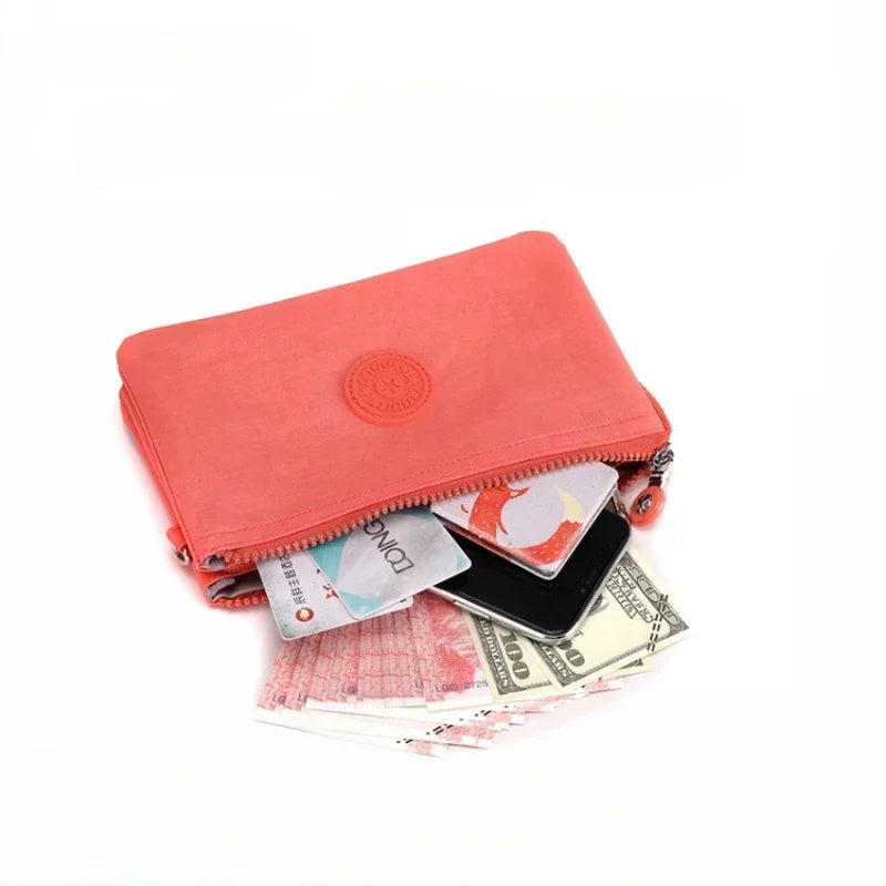 Three Layers Wallet High Quality Portable Nylon Coin Purse Fashion Handbag ID Case Wallet Clutch Bag Handbag Wrist Bag Casual