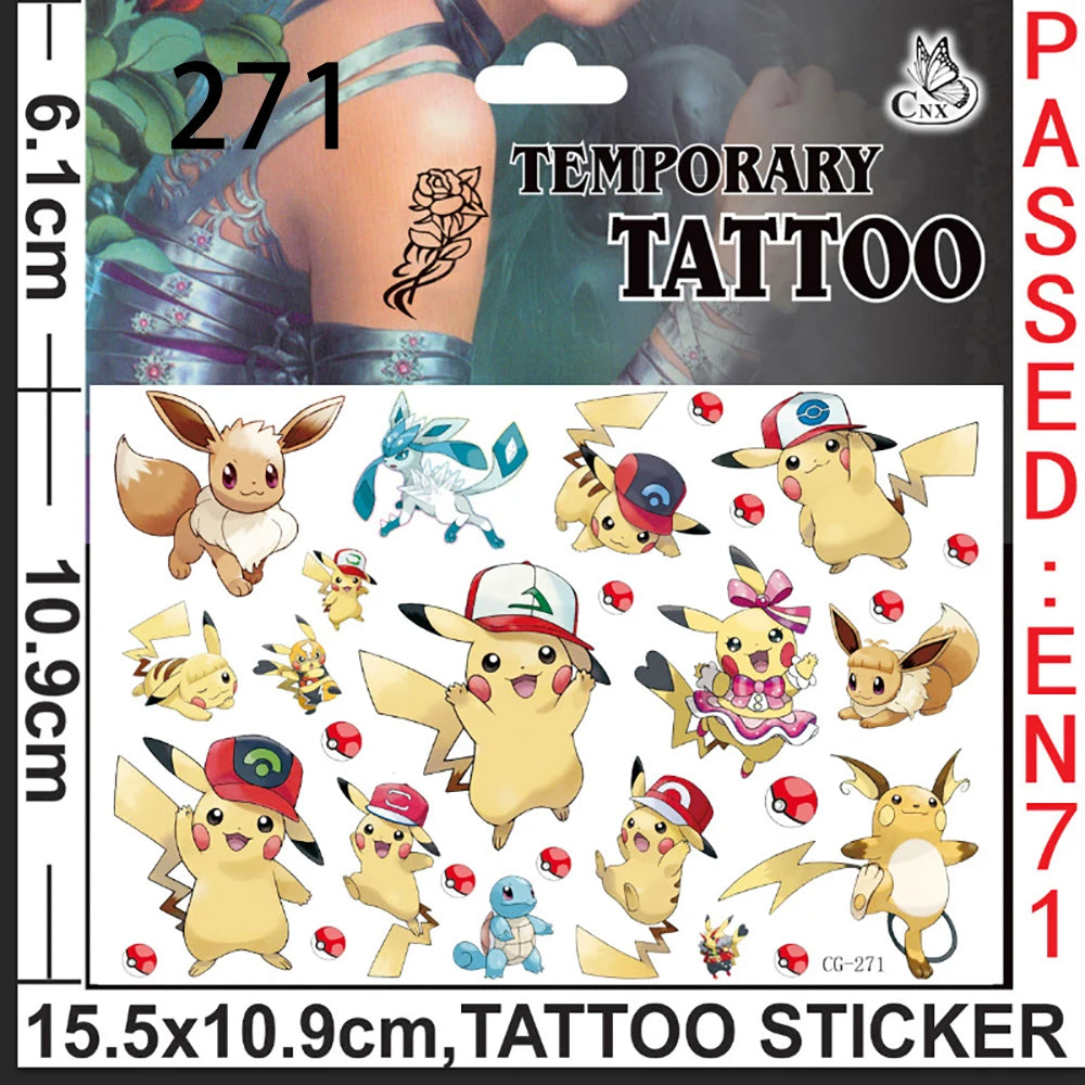 Tejesa Pokemon Pikachu Birthday Party Favors Gifts Slap Bracelets Stamps Tattoos Stickers Kids Goodie Bag Fillers Party Supplies Decora