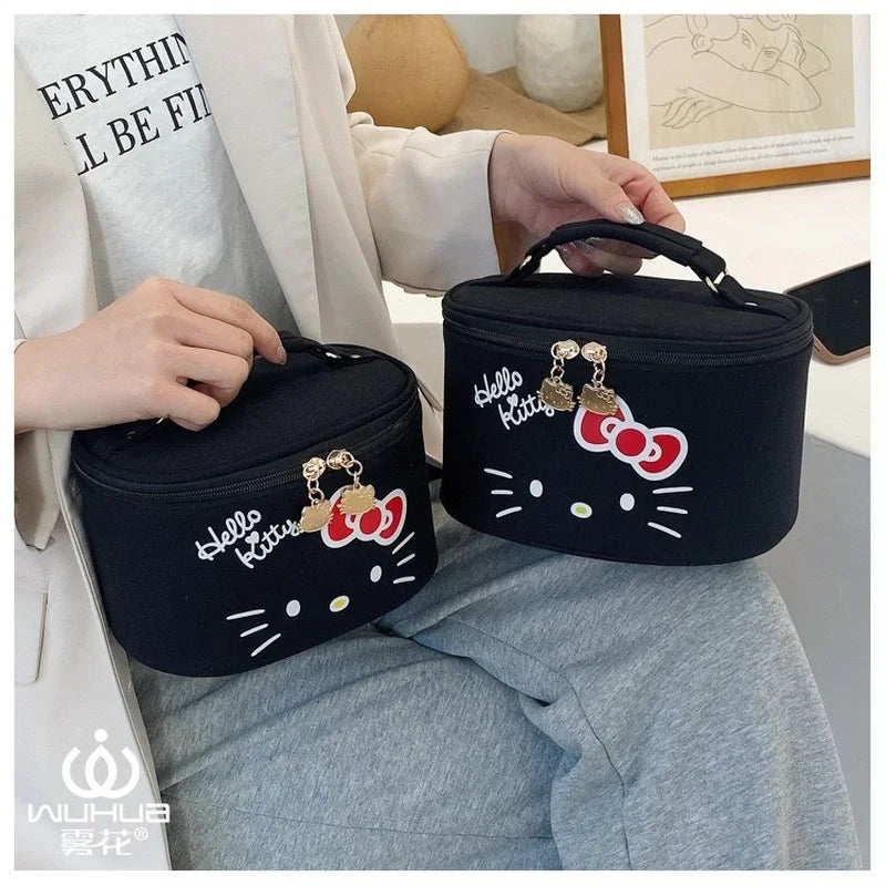 Hemasa 2PCs  Cosmetic Bag Makeup Case Wash Bags Women Bags Make Up Pouch Hello Kitty bag