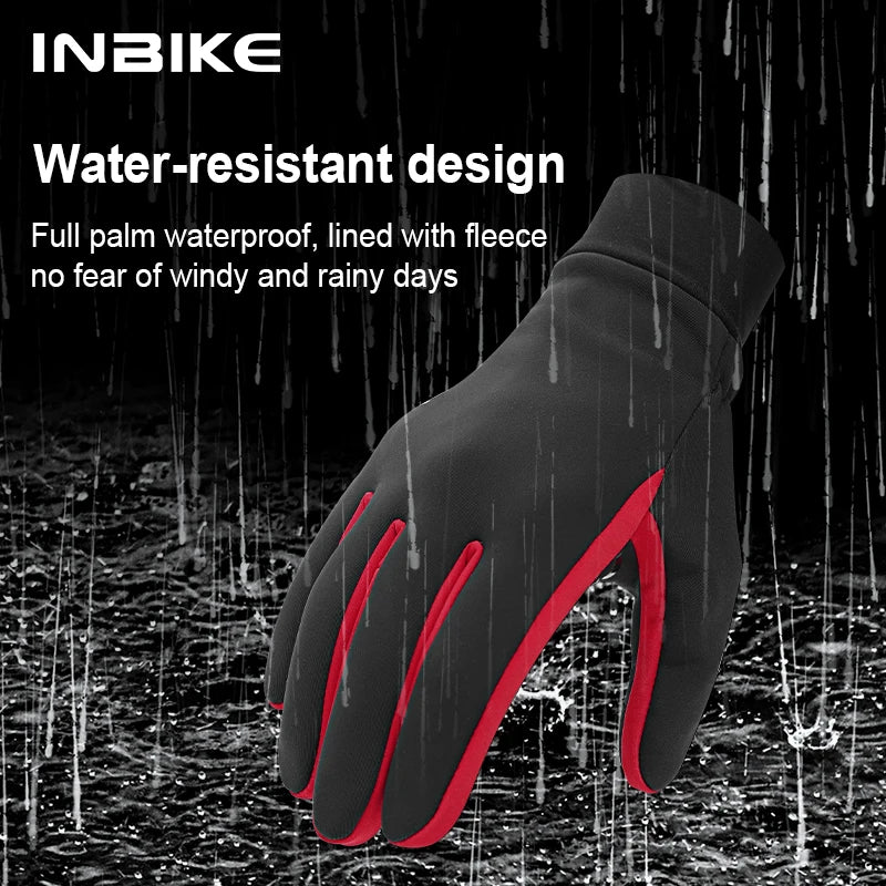 INBIKE Cycling Gloves for Men Women Warm Fleece Winter Biking Glove for Riding Bicycle Gloves Waterproof Touchscreen Accessories