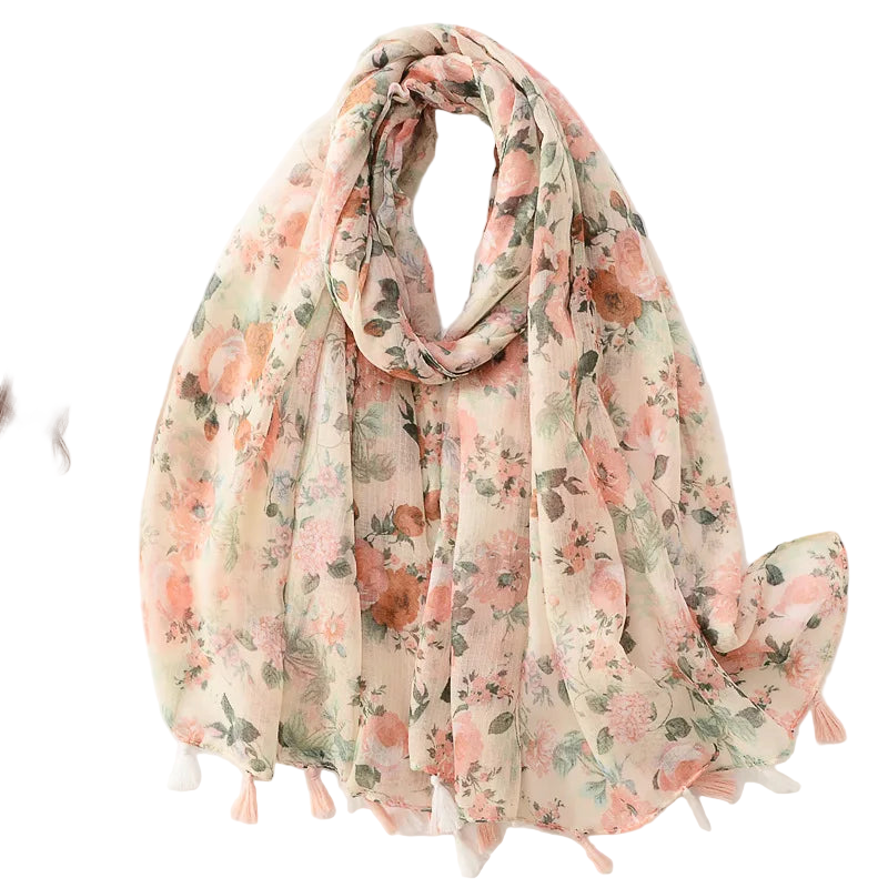Tejesa Woman Shawl Fashion Design Tassel Cotton Scarf  /Floral Print Ladies Scarves