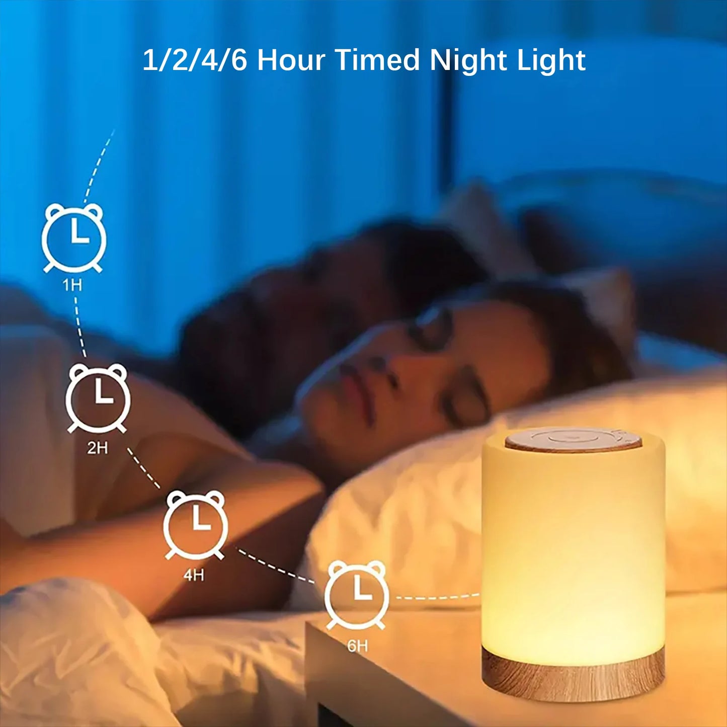 Hemasa Smart LED Night Light,Portable Bedside Table Lamp,Room decorating items,USB Rechargeable Tabletop lighting for Kids Bedroom Camp