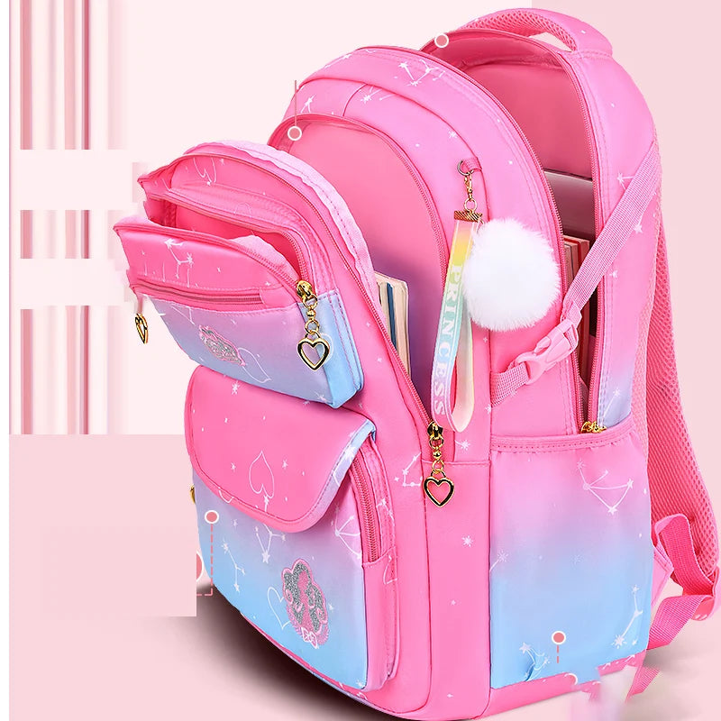 Hemasa Youth School Backpack for Women Pink Backpack for Kids Primary Girl School Bag Waterproof Back Pack Children Back to School Gift
