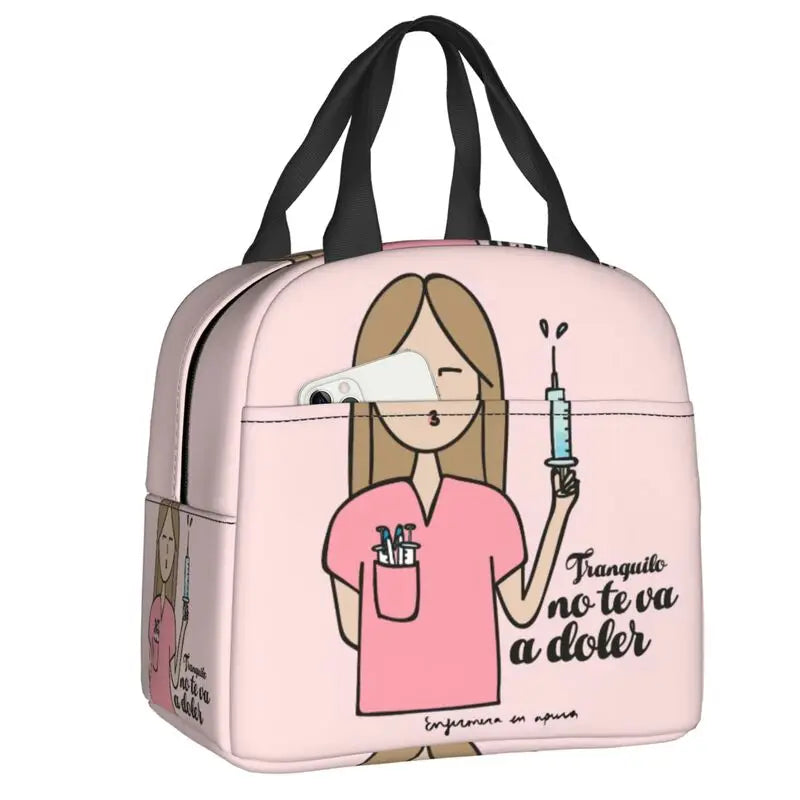 Hemasa  Nurse Lunch Bag Women Portable Cooler Thermal Insulated Lunch Box