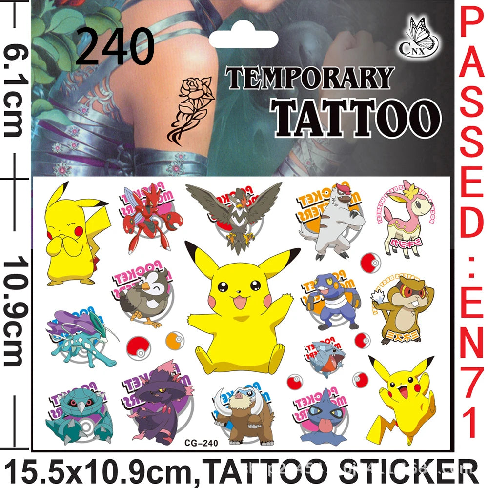 Tejesa Pokemon Pikachu Birthday Party Favors Gifts Slap Bracelets Stamps Tattoos Stickers Kids Goodie Bag Fillers Party Supplies Decora
