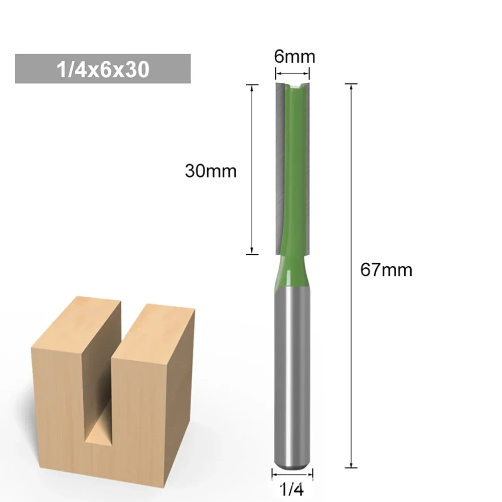 Single Double Flute Straight Bit 6mm Shank Milling Cutter for Wood Tungsten Carbide Router Bit Woodwork Tool Woodworking Tools