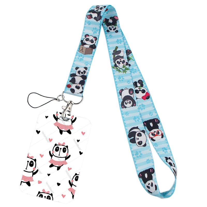 Tejesa  panda Lanyard Badge Holder ID Card /Lanyards Cell Phone Rope Key Lanyard Neck Straps Keychain