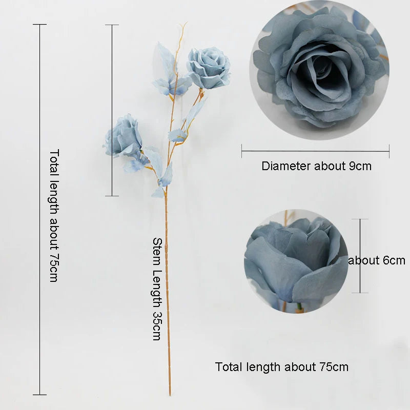 4Pcs Black Rose Artificial Flowers Halloween Decoration Silk Flower for Home Wedding Party Event Flower Arrangement Fake Roses