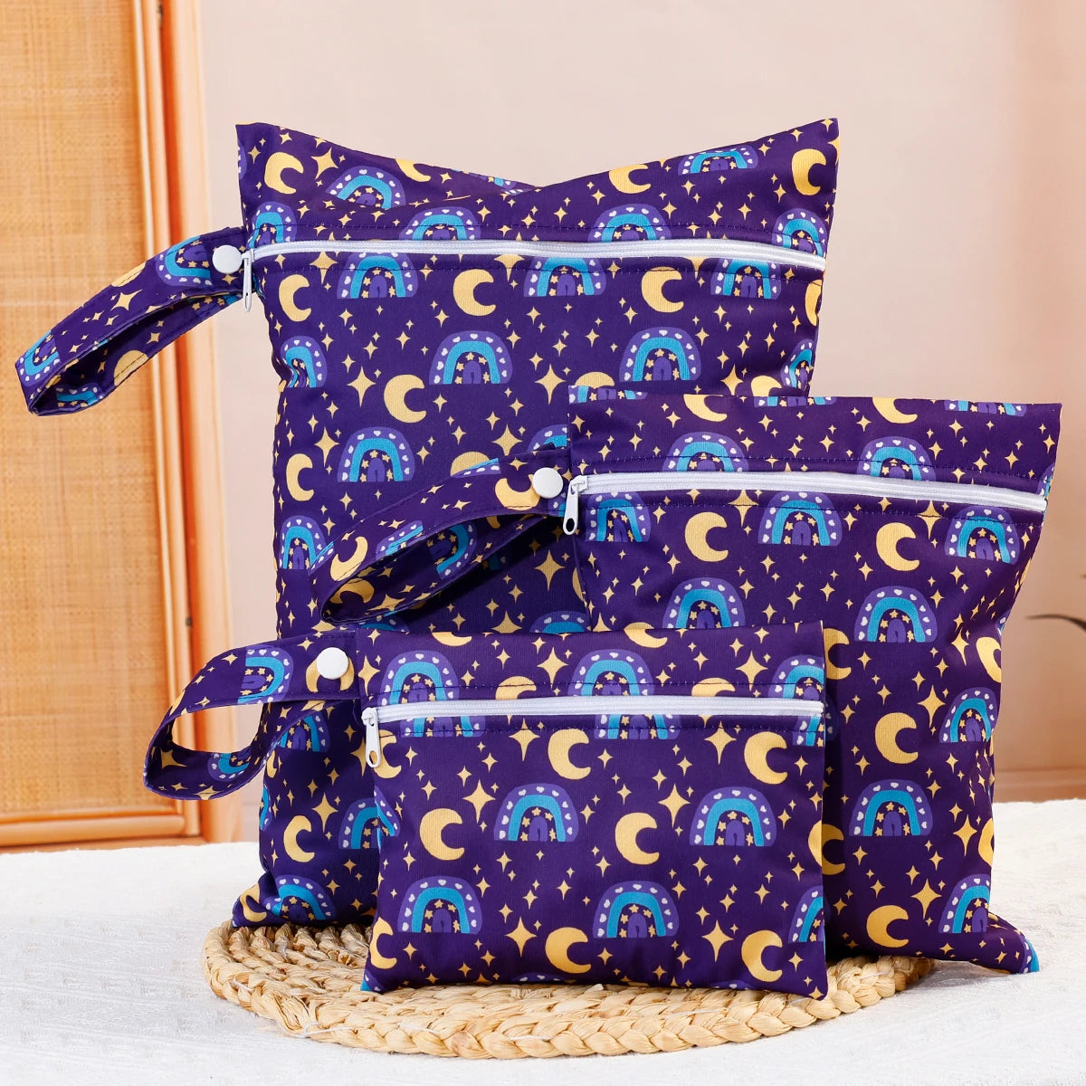 Tejesa 3pcs Set Washable Reusable Baby Blanket Storage Bag /Easy Carry Multifunctional Travel Bag