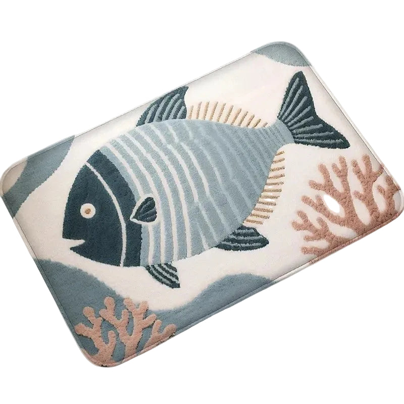 Hemasa Flannel Material Floor Mat Household Absorbent Foot Mat Modern Mat Bathroom Small Carpet Machine Washable Retro Home Decorative