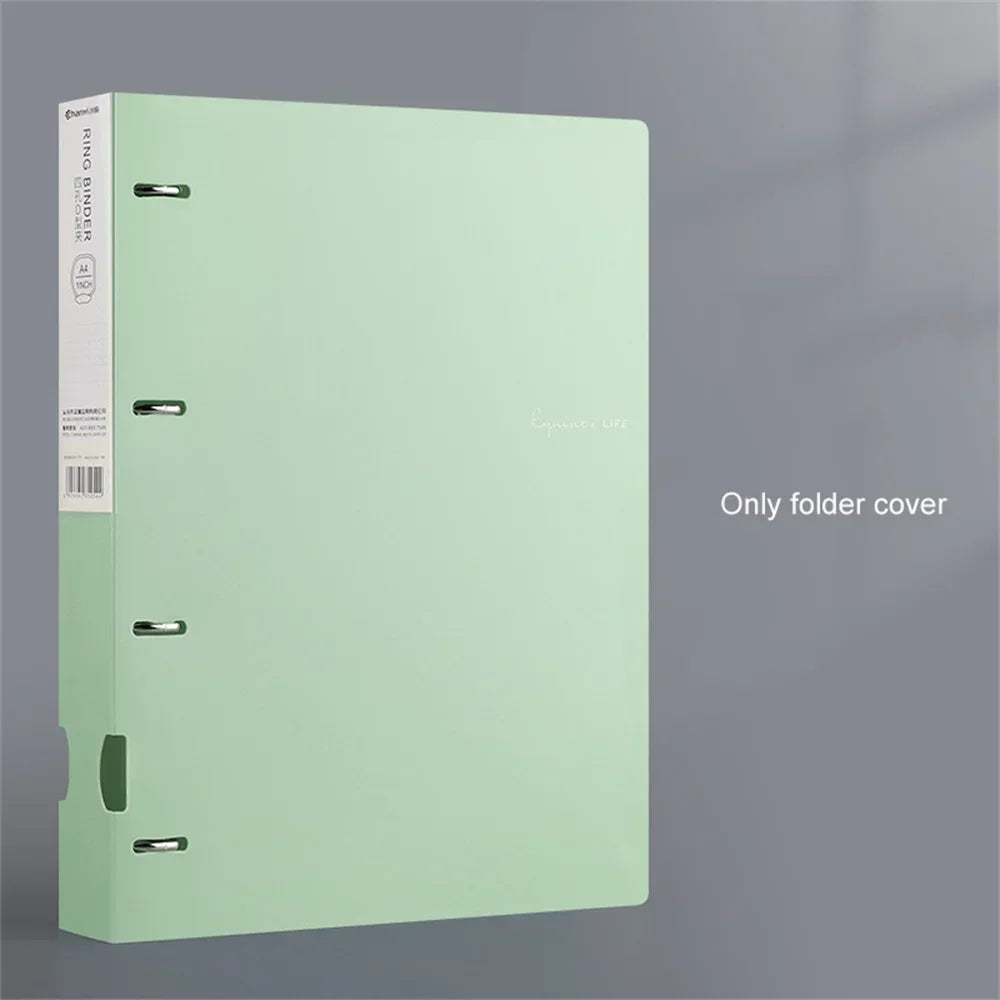 New A4 Loose-leaf Folder Document Display Book 4 Holes Loose-leaf Folder Morandi Colour Waterproof File Ring Office Stationery