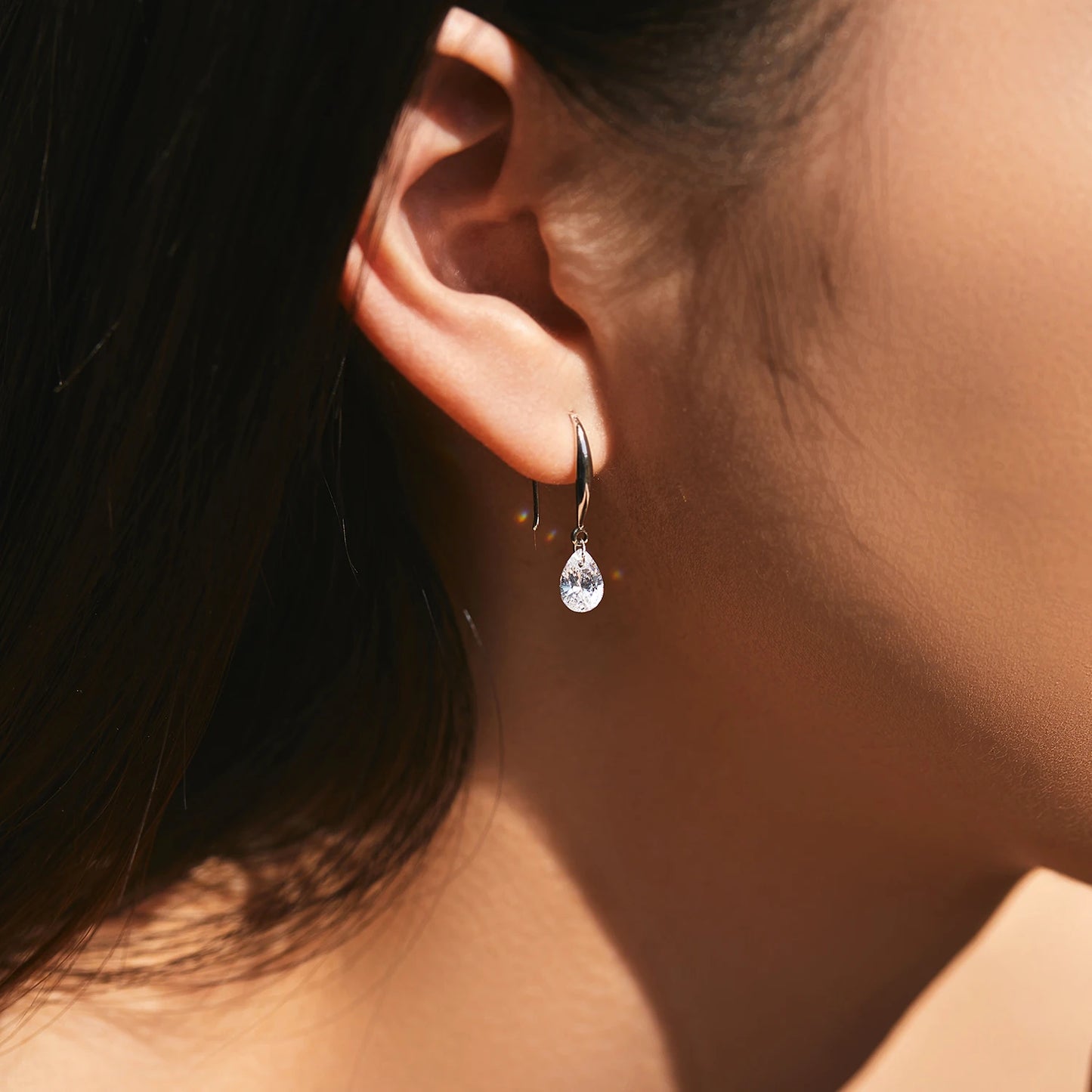 MODIAN Fashion Sparkling Hook Earrings 925 Sterling Silver Shiny CZ Water Drop Sway Dangle Earrings For Women Fine Jewelry