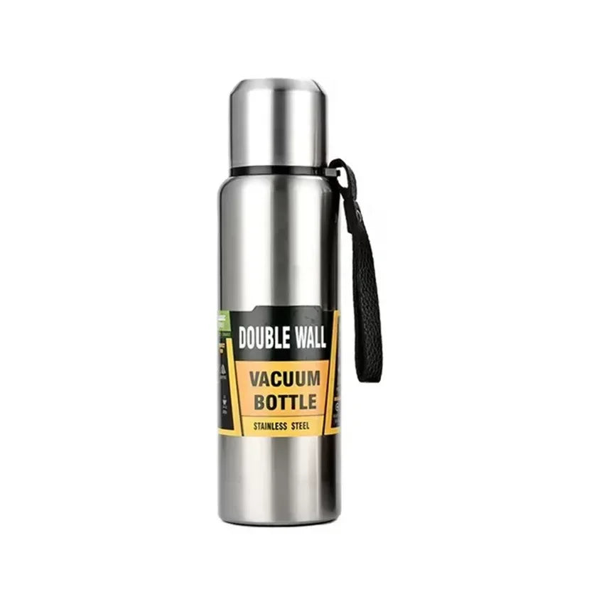 Hemasa 800/1000/1500ml Large Capacity All Steel Stainless Steel Thermos Vacuum Flask Portable Insulated Tumbler with Rope