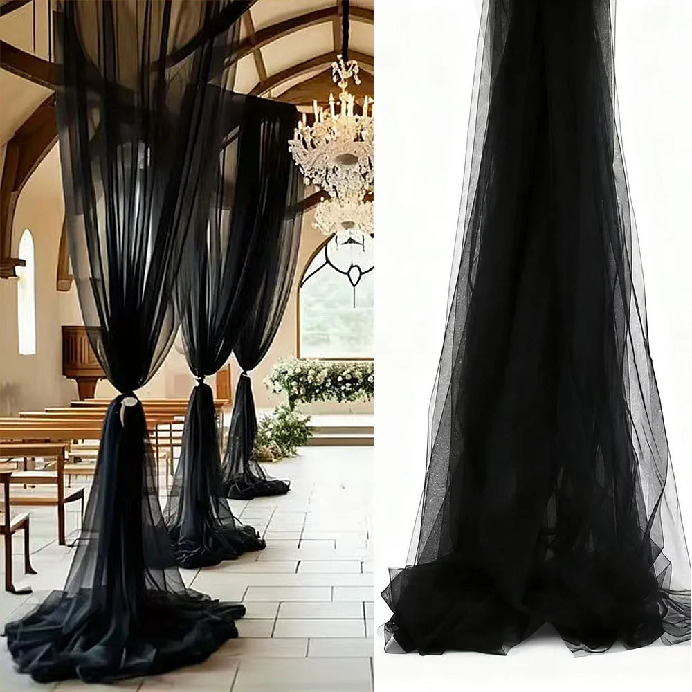 75cm X 6M White Wedding Tulle Arch Draping Fabric Backdrop 28.7" X 20FT Sheer Drapes Fabric for Wedding Ceremony Birthday Party