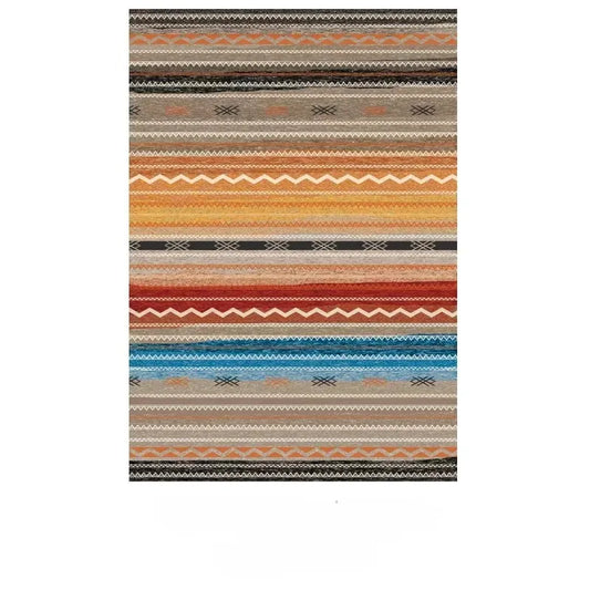 Hemasa Bohemian Style Living Room Carpet /Colorful Stripes Bedroom Rugs / Washable  Carpets