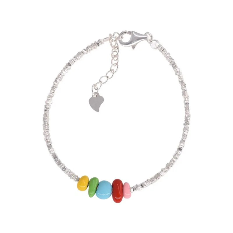 Hemasa  925 Sterling Silver Chip Beads l Bracelet for Women /Girl