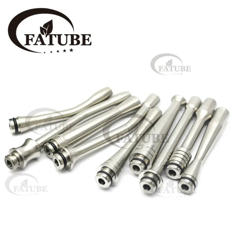 10PCS Fatube stainless steel Straw Curved Straws Straight  Silvery