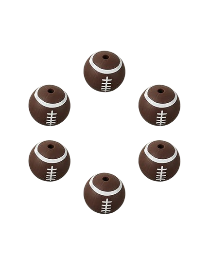 15Pcs Silicone Round Beads Soccer Rugby Base/volley/basketball for Jewelry Making To Make Bracelets DIY Pacifier Chain Necklace