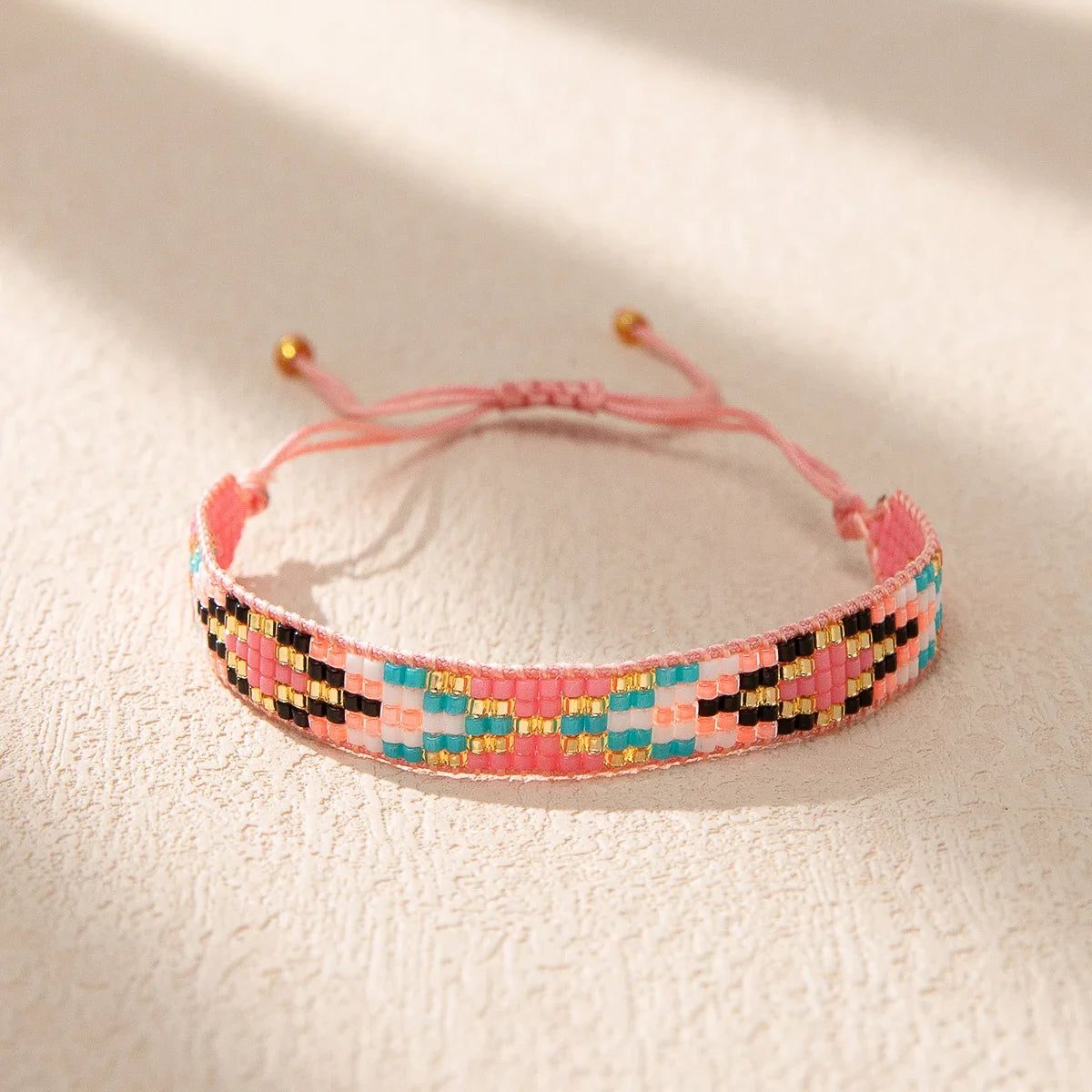 Tejesa Miyuki Seed Beaded Bracelet Adjustable Rope Chain Charm Bracelet for Women/ Girls