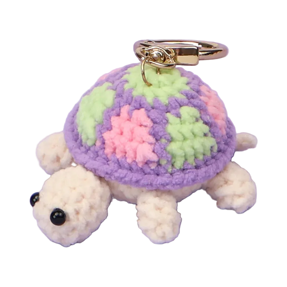 Hemasa Cute Turtle Keychain Lovely Crochet Turtle Pendant /Handwoven Animal Key Ring