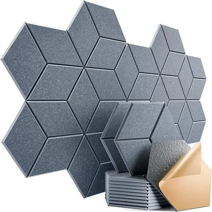 Tejesa Y-Lined Design Hexagonal Self-adhesive Acoustic Panels Sound Proof Foam Felt Board
