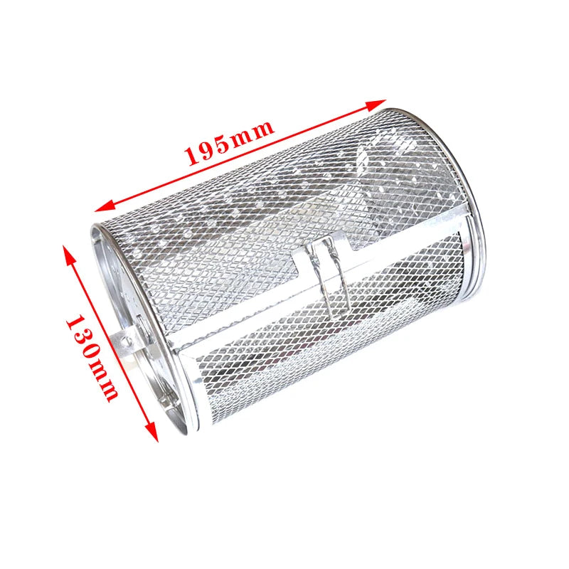 Tejesa Stainless Steel Grill Rotisserie Oven For Kitchen Fry Basket Coffee Bean Grilled Cage Drum Rack Air Fryer Accessories Universal