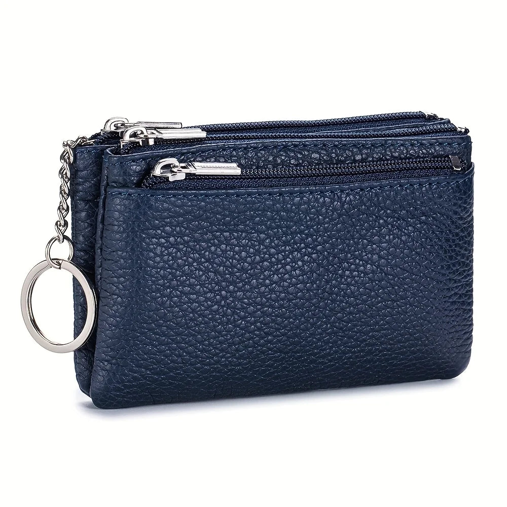 Hot sale Geniune Leather Lady's Coin Purses Short zipper Chain Wallets high quality Card Holders Small Mini Key Wallets Women