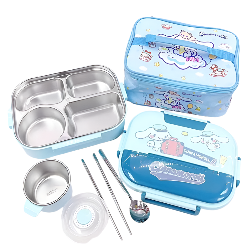 Hemasa Kuromi melody Stainless Steel Bento Lunch Box Bags Meal Prep Hello Kitty Containers Lunch Enfant Lunch Pack for Kids