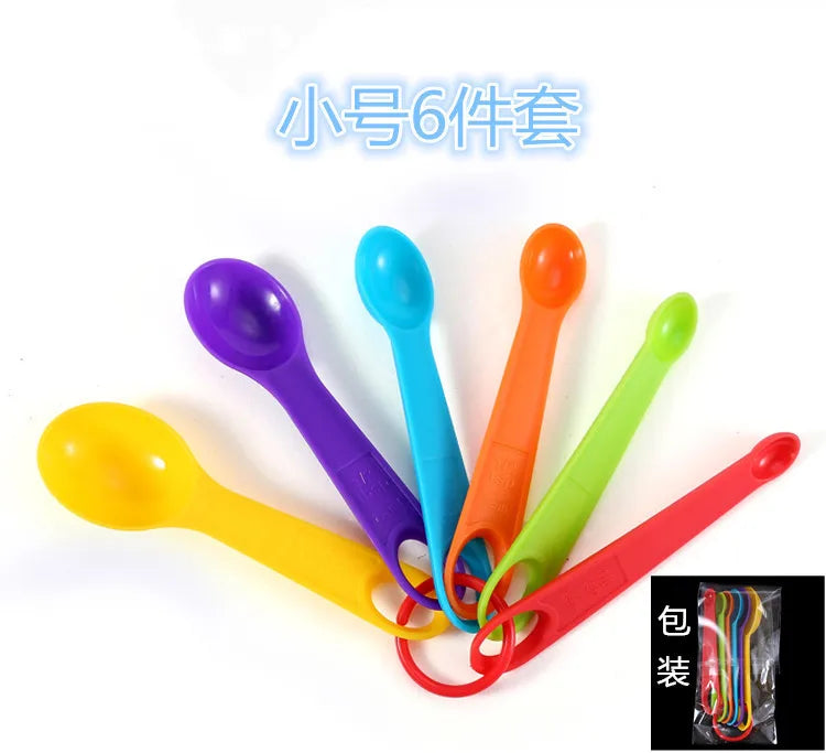 Hemasa 6/12-Piece Set With Scale Colorful Plastic Measuring Spoons /Flour Measuring Cup Seasoning Spoon Kitchen Baking Tools